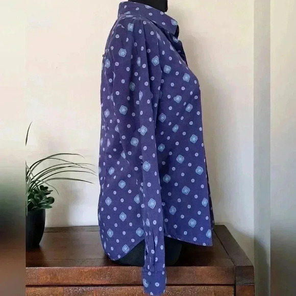 ❤️ Smart Set Long Sleeve Patterned Blouse Size Small - Picture 2 of 12